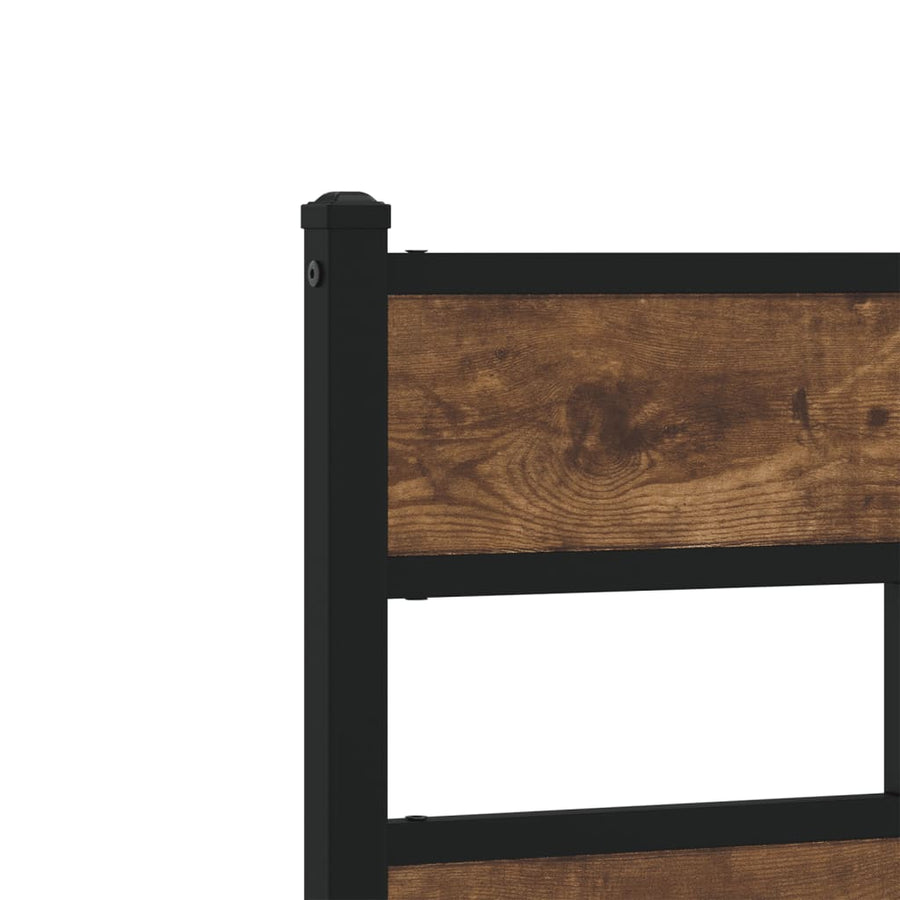 Bedframe zonder matras metaal gerookt eikenkleurig 183x213 cm