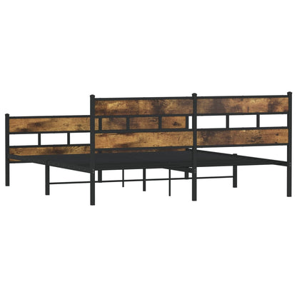 Bedframe zonder matras metaal gerookt eikenkleurig 200x200 cm