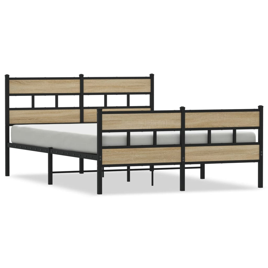 Bedframe zonder matras metaal sonoma eikenkleurig 150x200 cm