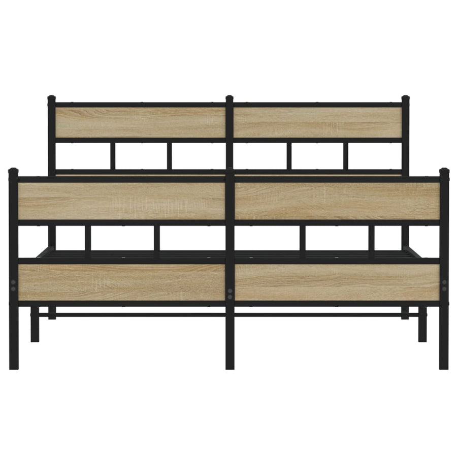 Bedframe zonder matras metaal sonoma eikenkleurig 150x200 cm