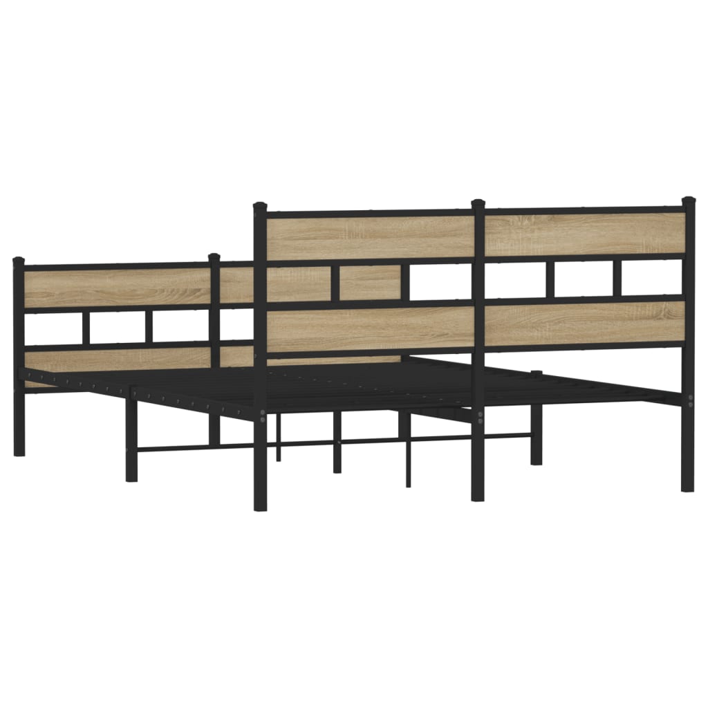 Bedframe zonder matras metaal sonoma eikenkleurig 150x200 cm