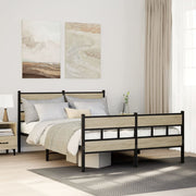Bedframe 150x200 cm metaal sonoma eiken