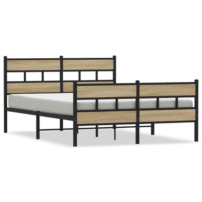 Bedframe zonder matras metaal sonoma eikenkleurig 160x200 cm