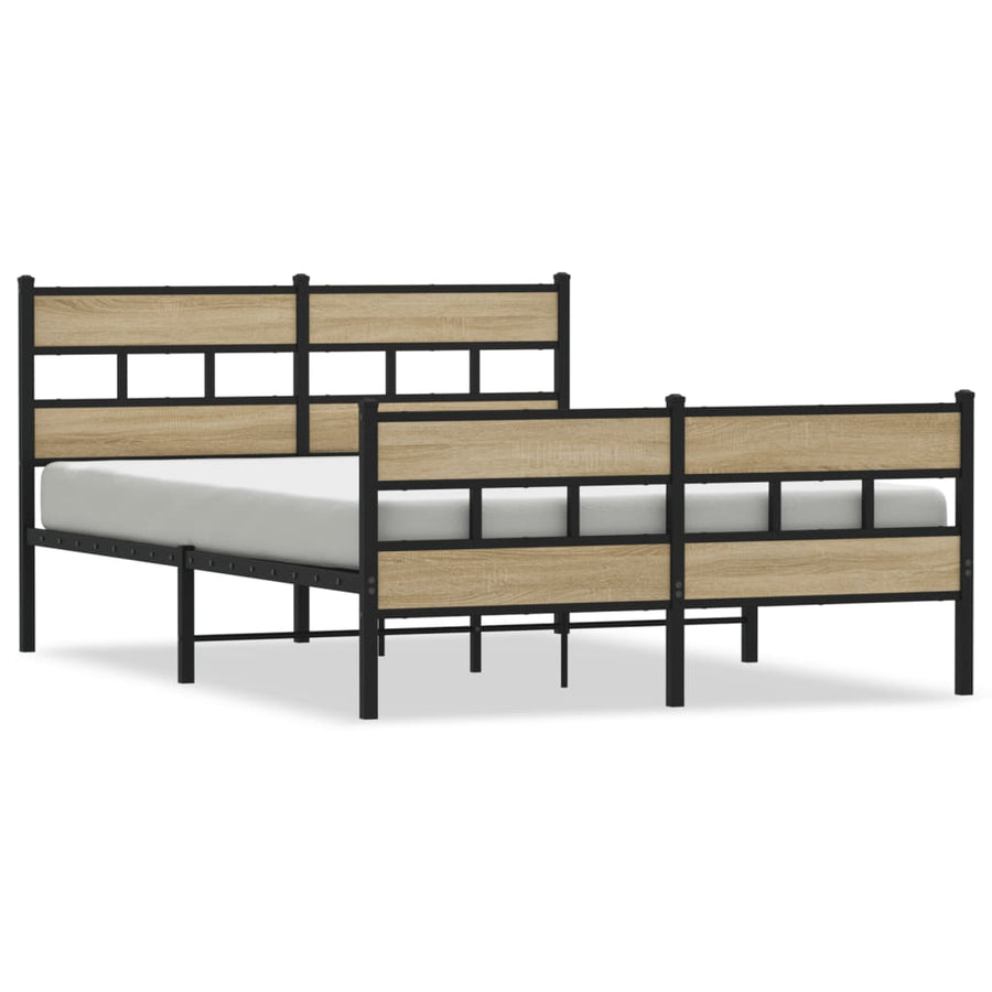 Bedframe zonder matras metaal sonoma eikenkleurig 160x200 cm