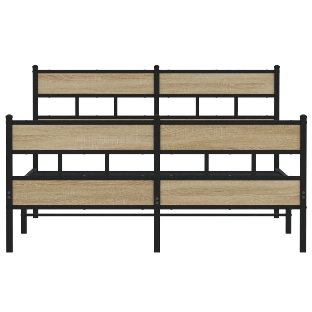 Bedframe zonder matras metaal sonoma eikenkleurig 160x200 cm