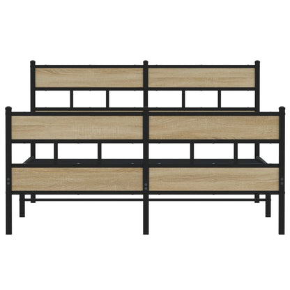 Bedframe zonder matras metaal sonoma eikenkleurig 160x200 cm