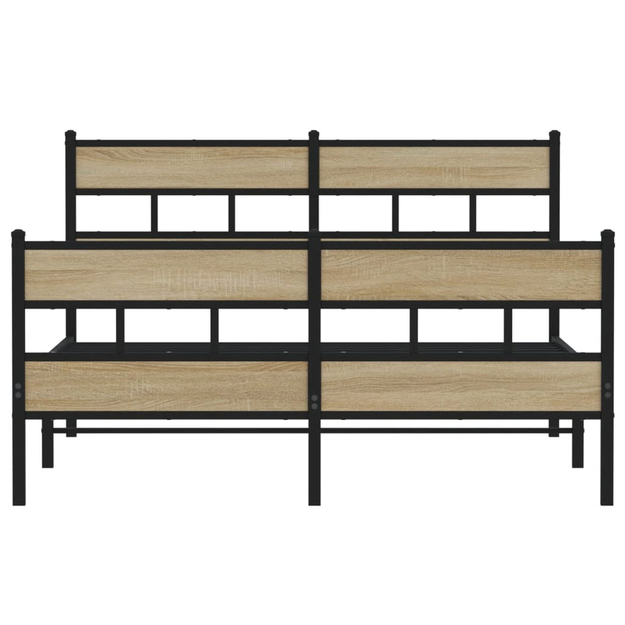 Bedframe zonder matras metaal sonoma eikenkleurig 160x200 cm