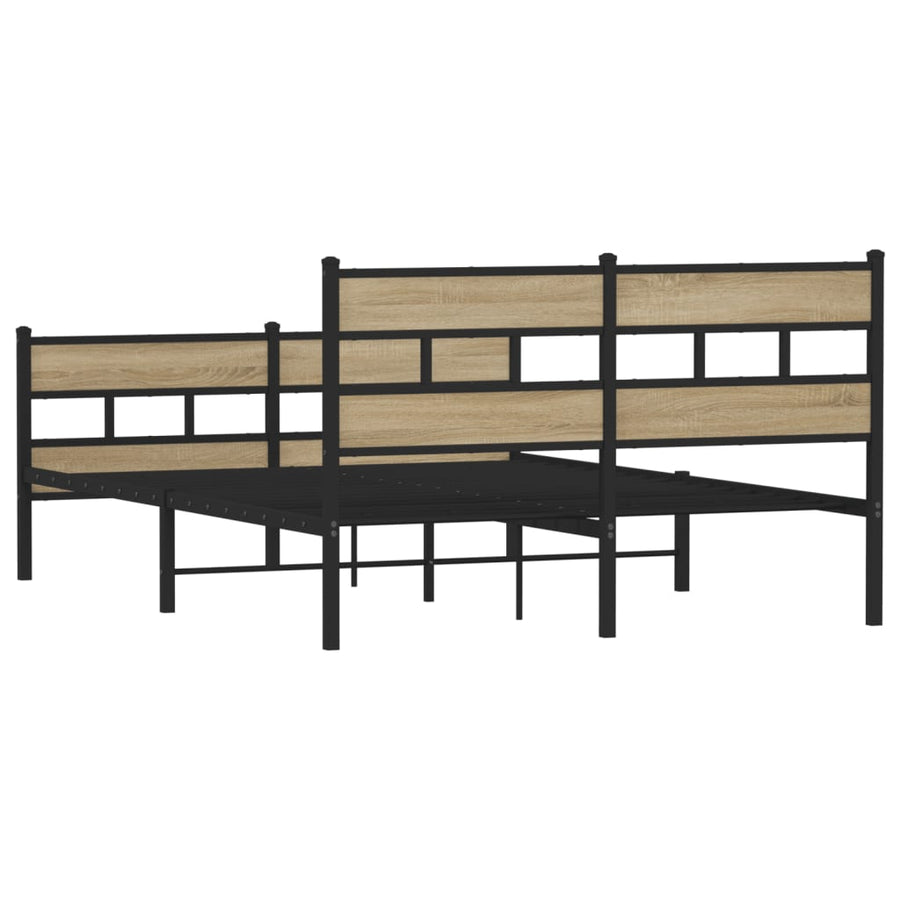 Bedframe zonder matras metaal sonoma eikenkleurig 160x200 cm