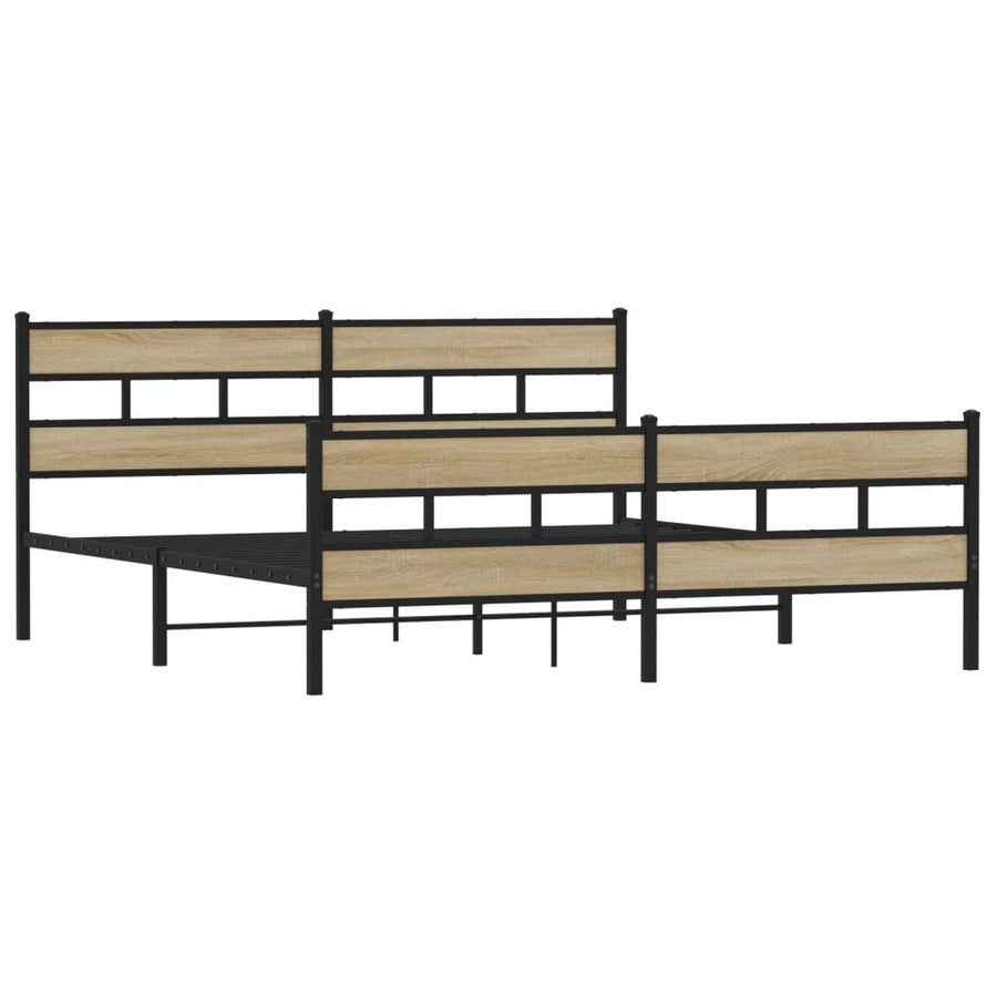 Bedframe zonder matras metaal sonoma eikenkleurig 183x213 cm