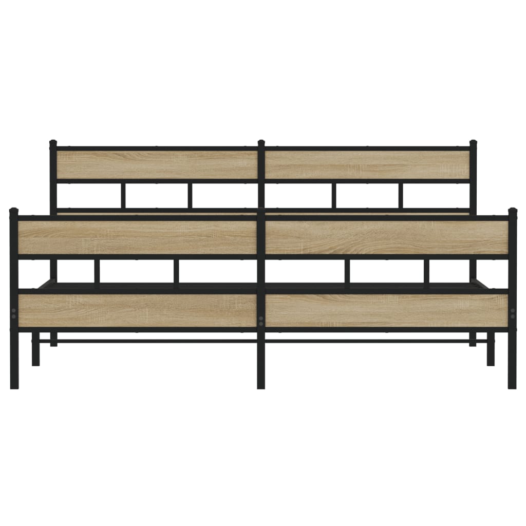 Bedframe zonder matras metaal sonoma eikenkleurig 183x213 cm