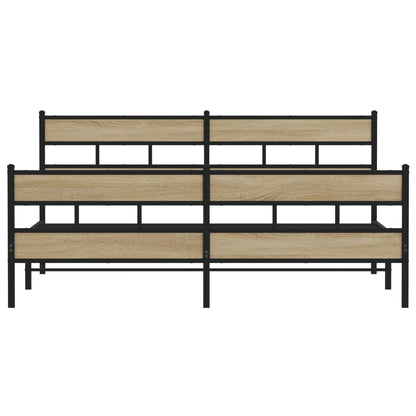 Bedframe zonder matras metaal sonoma eikenkleurig 183x213 cm