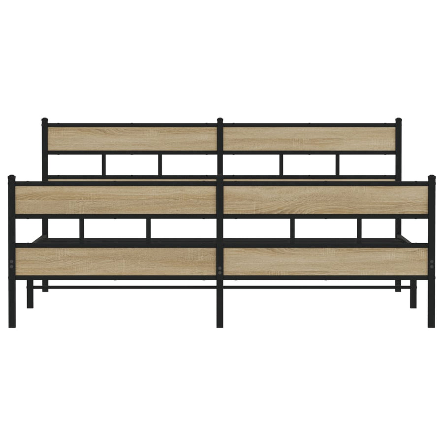 Bedframe zonder matras metaal sonoma eikenkleurig 183x213 cm