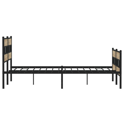 Bedframe zonder matras metaal sonoma eikenkleurig 183x213 cm