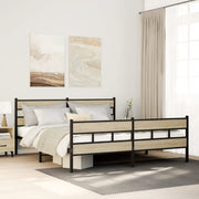 Bedframe 183x213 cm metaal sonoma eiken