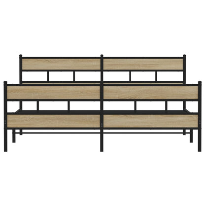 Bedframe zonder matras metaal sonoma eikenkleurig 193x203 cm