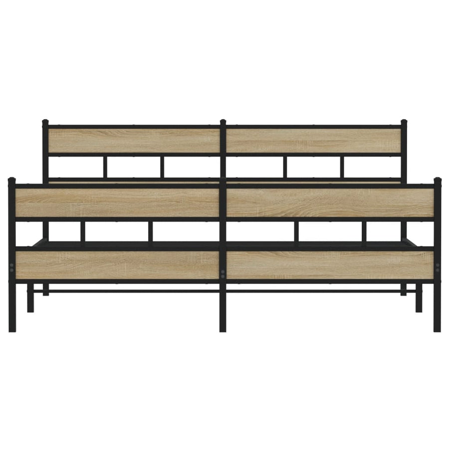 Bedframe zonder matras metaal sonoma eikenkleur 200x200 cm