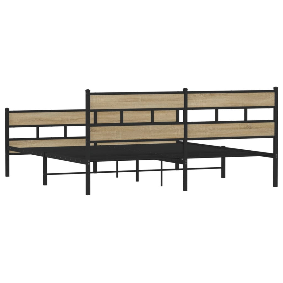 Bedframe zonder matras metaal sonoma eikenkleur 200x200 cm