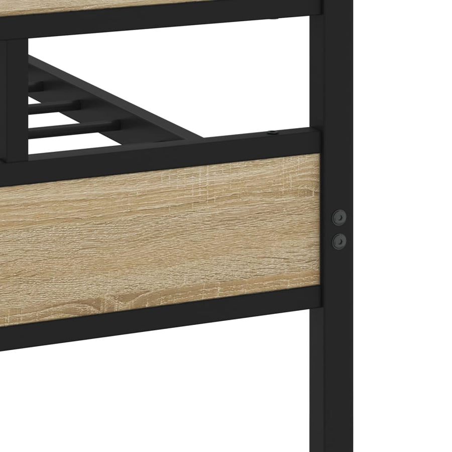 Bedframe zonder matras metaal sonoma eikenkleur 200x200 cm