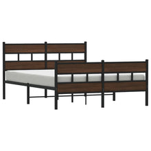 Bedframe zonder matras metaal bruin eikenkleurig 150x200 cm