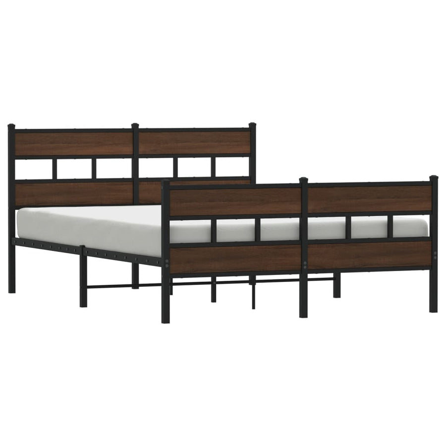 Bedframe zonder matras metaal bruin eikenkleurig 150x200 cm