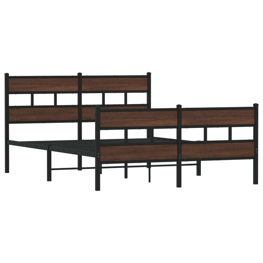 Bedframe zonder matras metaal bruin eikenkleurig 150x200 cm