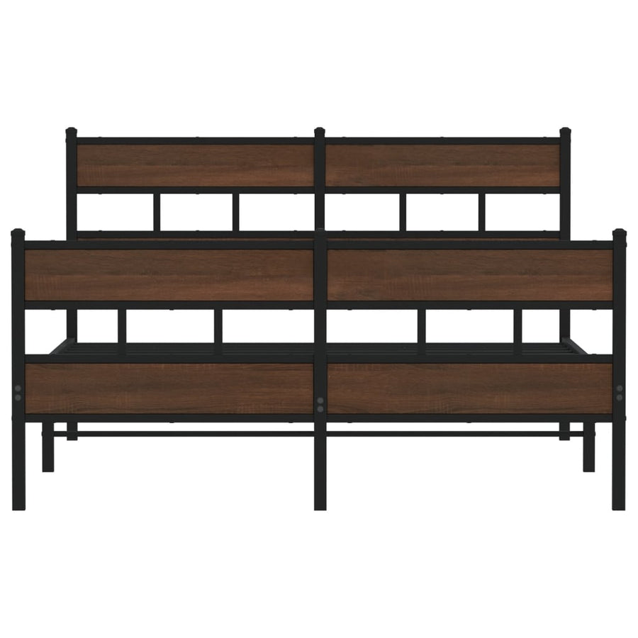 Bedframe zonder matras metaal bruin eikenkleurig 150x200 cm