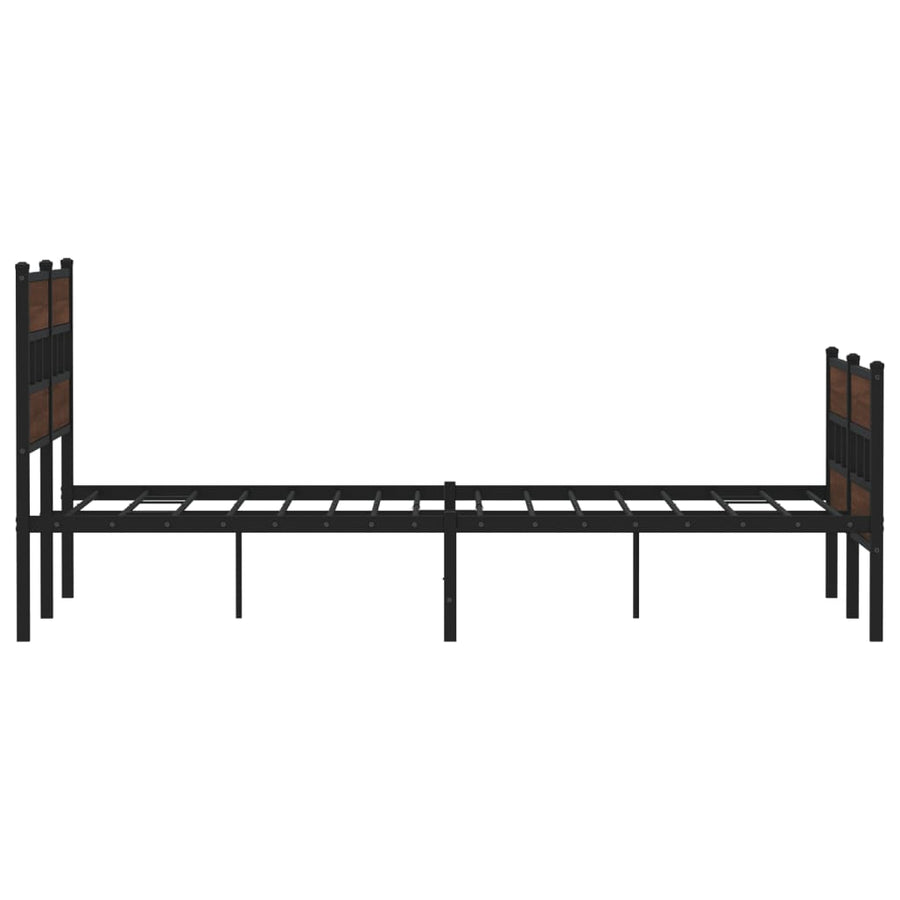 Bedframe zonder matras metaal bruin eikenkleurig 150x200 cm