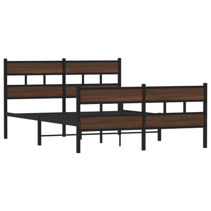 Bedframe zonder matras metaal bruin eikenkleurig 160x200 cm