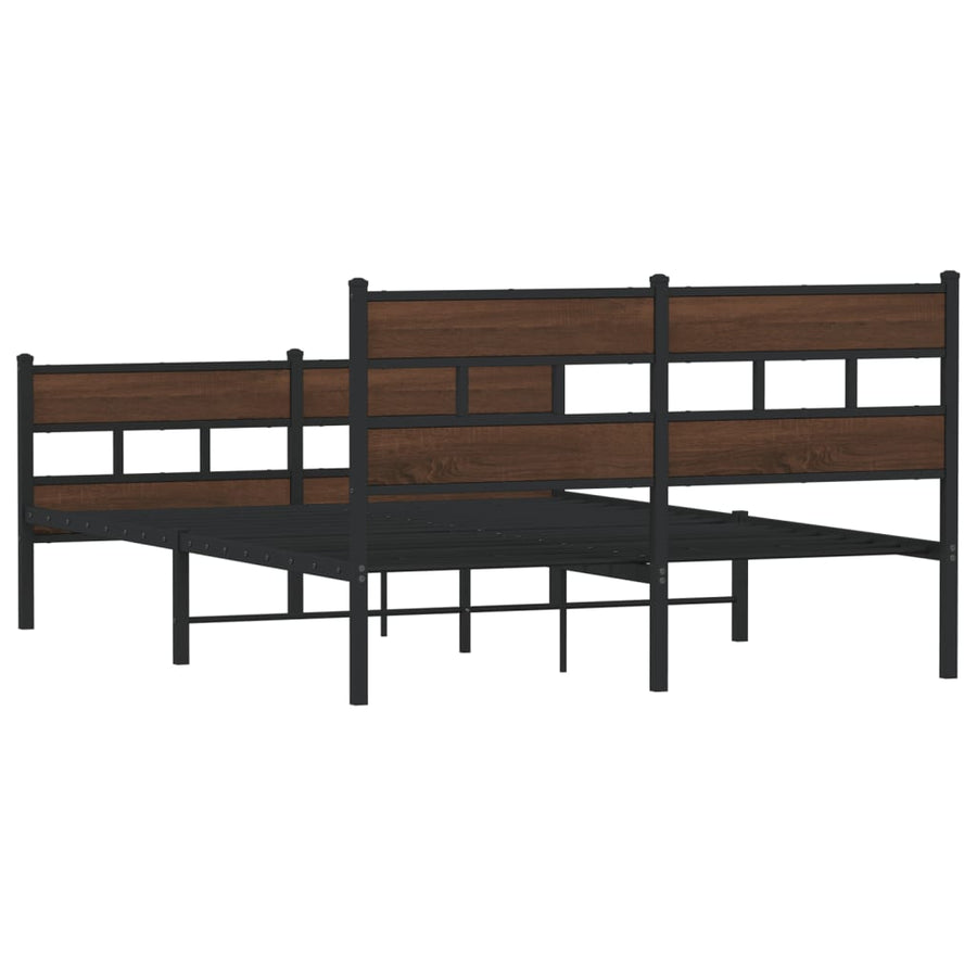 Bedframe zonder matras metaal bruin eikenkleurig 160x200 cm