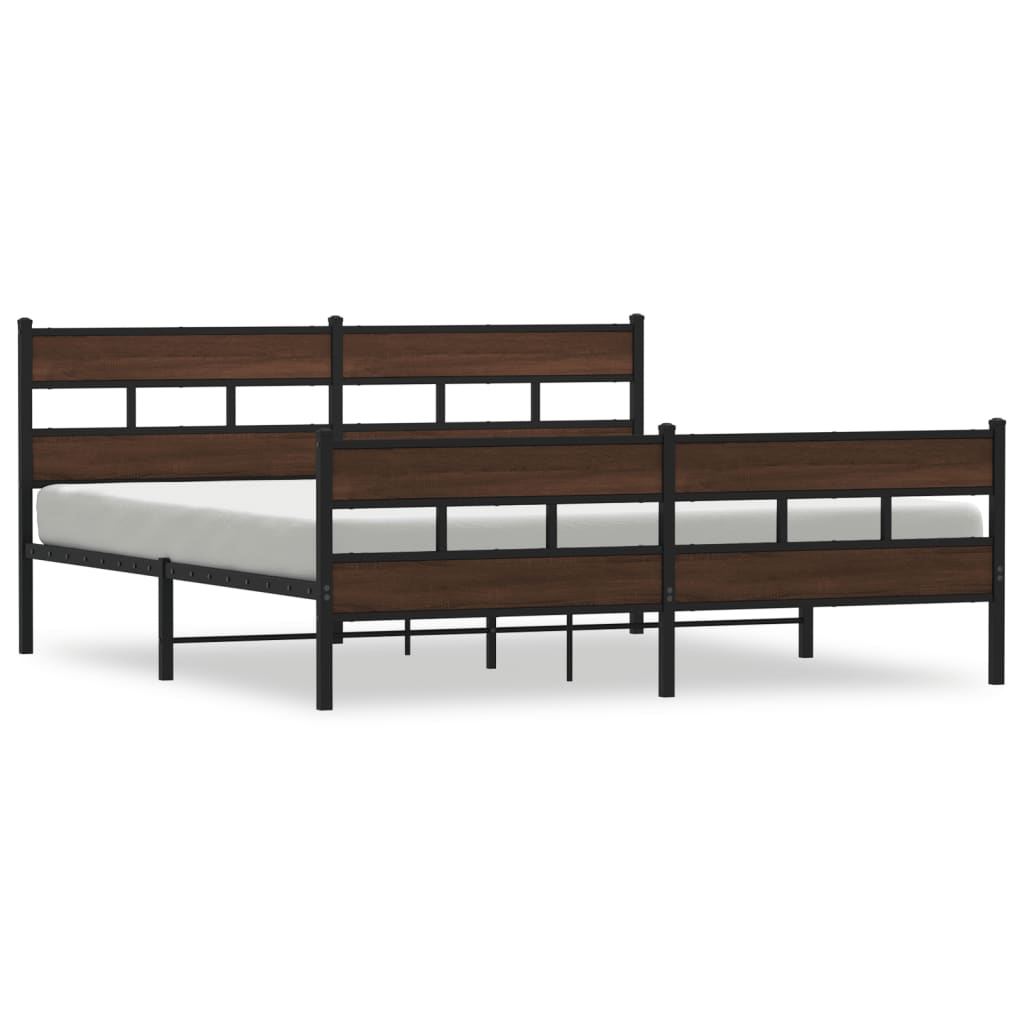 Bedframe zonder matras metaal bruin eikenkleur 180x200 cm