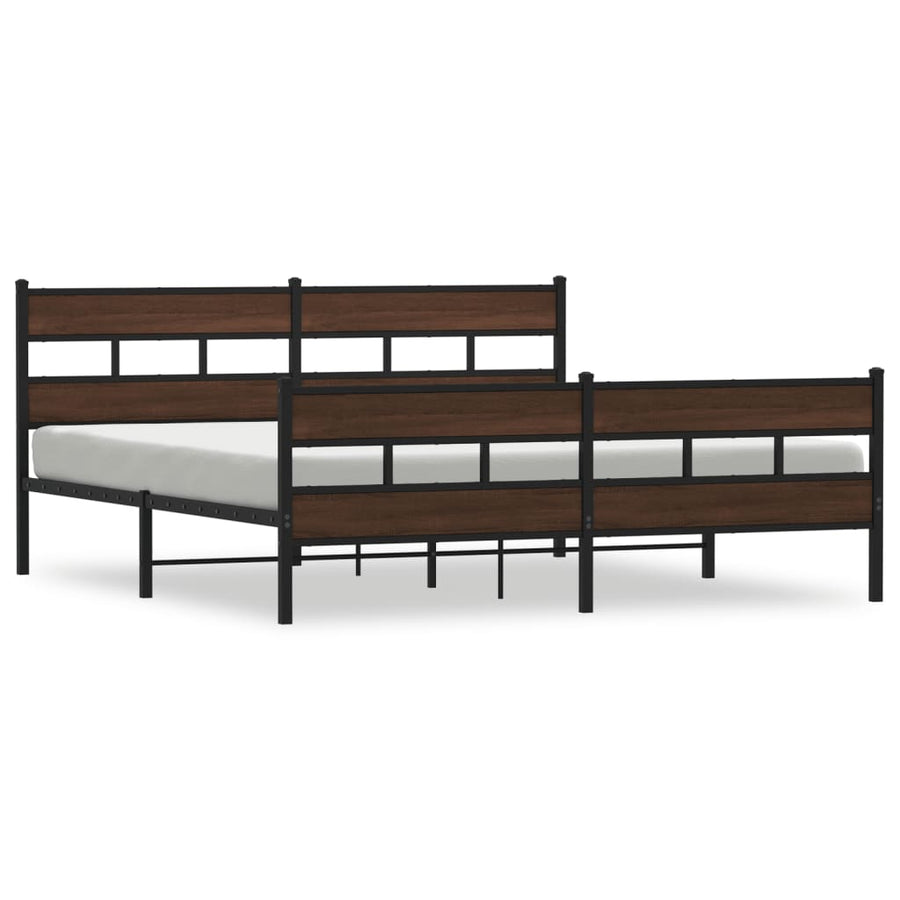 Bedframe zonder matras metaal bruin eikenkleur 180x200 cm