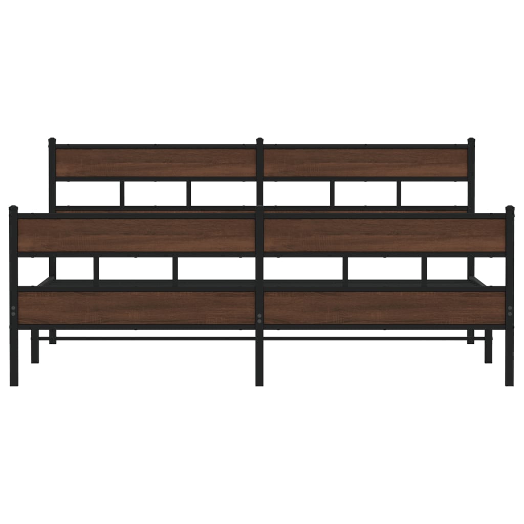 Bedframe zonder matras metaal bruin eikenkleur 180x200 cm