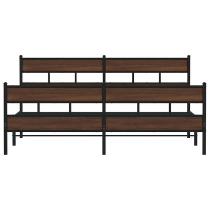 Bedframe zonder matras metaal bruin eikenkleur 180x200 cm