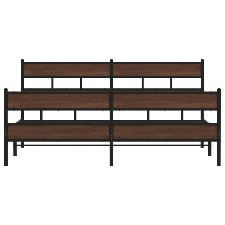 Bedframe zonder matras metaal bruin eikenkleur 180x200 cm