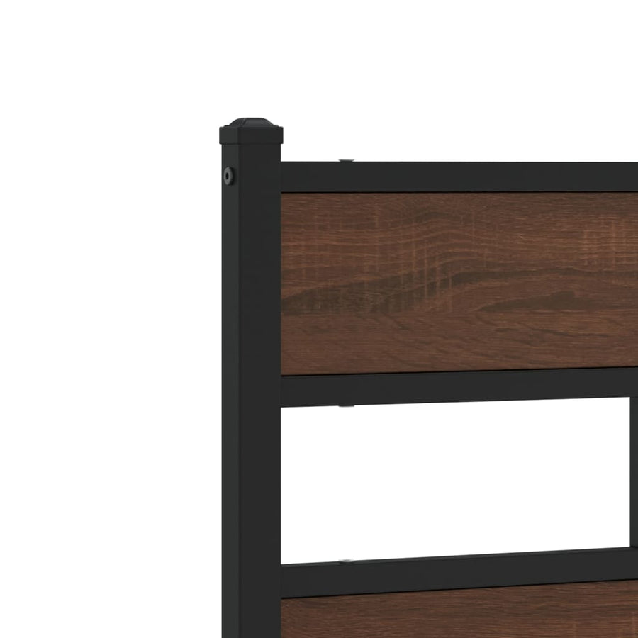 Bedframe zonder matras metaal bruin eikenkleur 180x200 cm