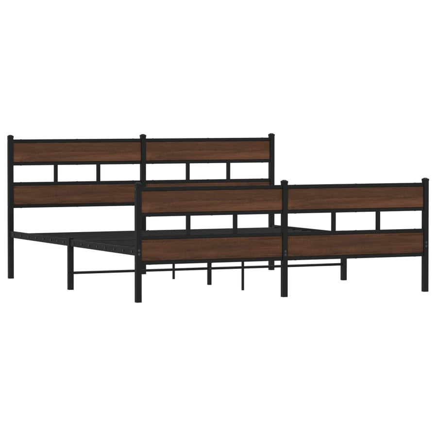 Bedframe zonder matras metaal bruin eikenkleur 183x213 cm