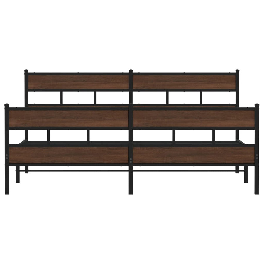 Bedframe zonder matras metaal bruin eikenkleur 183x213 cm