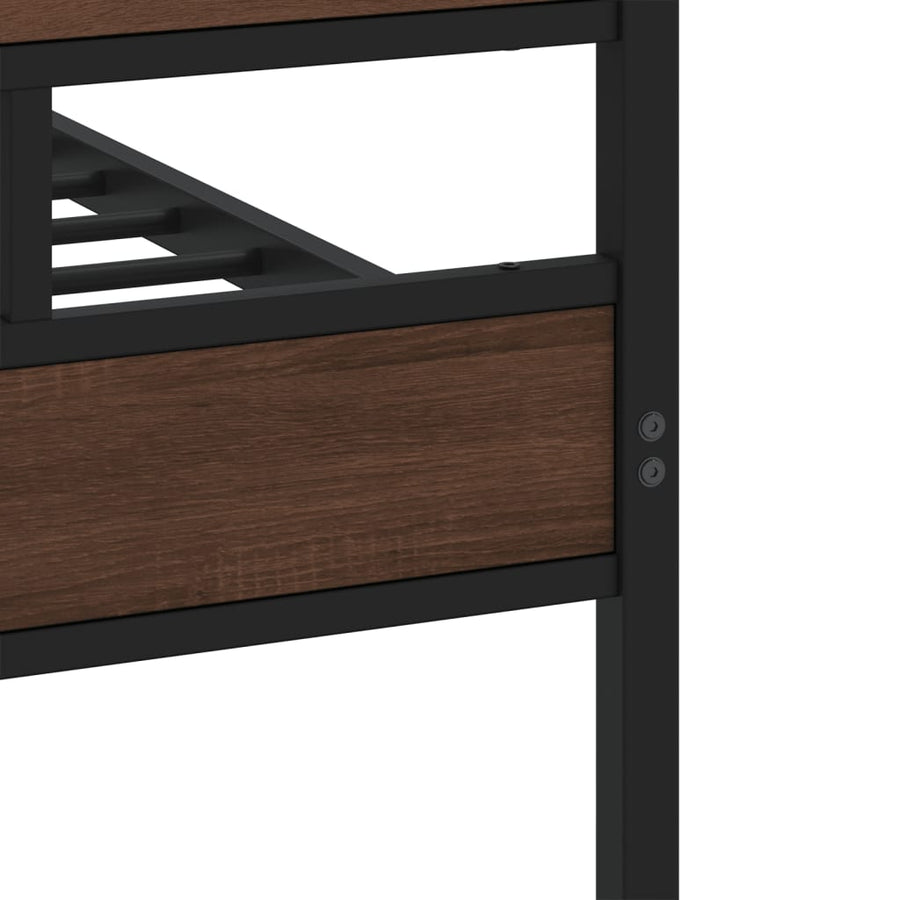 Bedframe zonder matras metaal bruin eikenkleur 183x213 cm