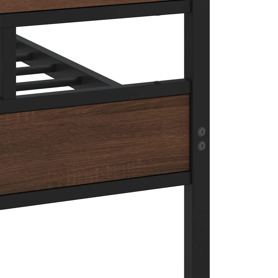 Bedframe zonder matras metaal bruin eikenkleur 193x203 cm