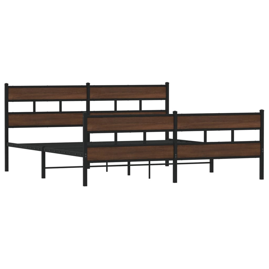 Bedframe zonder matras metaal bruin eikenkleurig 200x200 cm