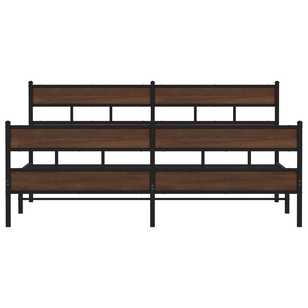 Bedframe zonder matras metaal bruin eikenkleurig 200x200 cm
