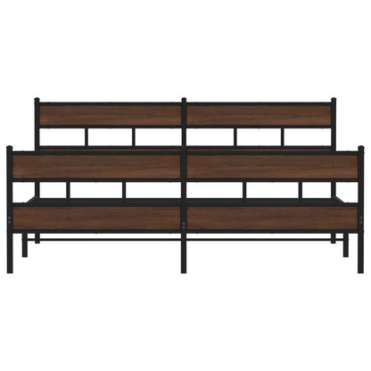 Bedframe zonder matras metaal bruin eikenkleurig 200x200 cm