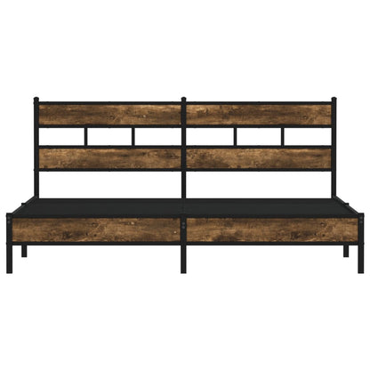Bedframe zonder matras metaal gerookt eikenkleurig 193x203 cm