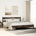 Bedframe zonder matras metaal gerookt eikenkleurig 193x203 cm