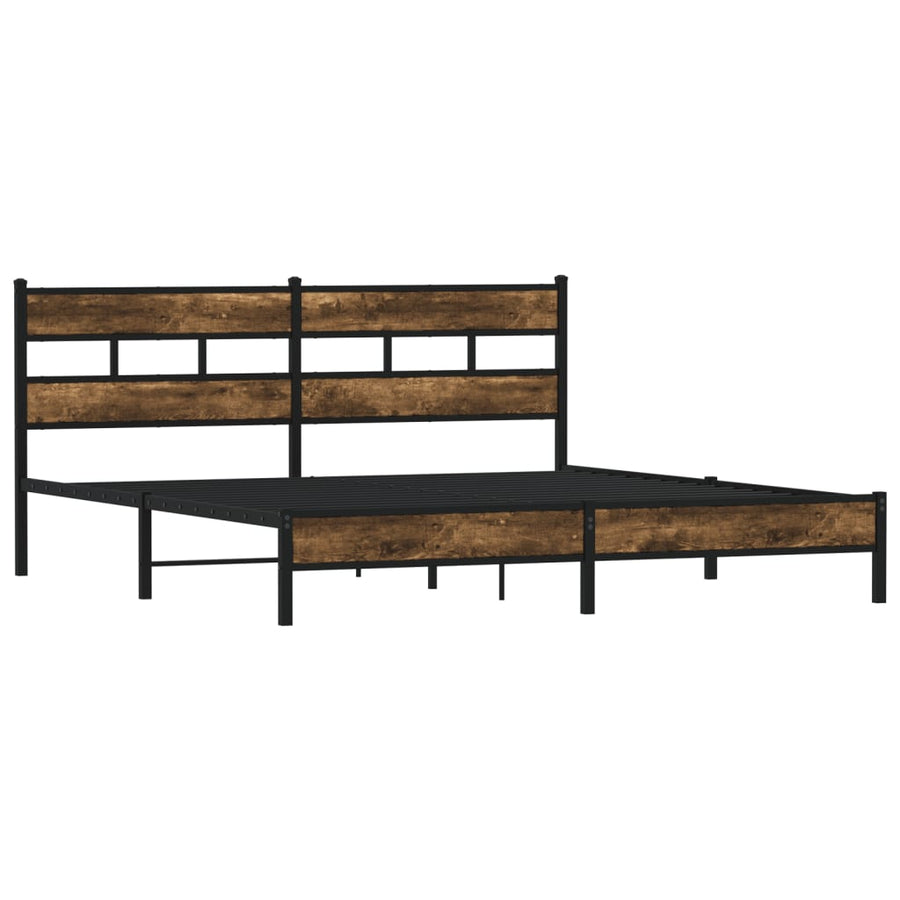 Bedframe zonder matras metaal gerookt eikenkleurig 200x200 cm