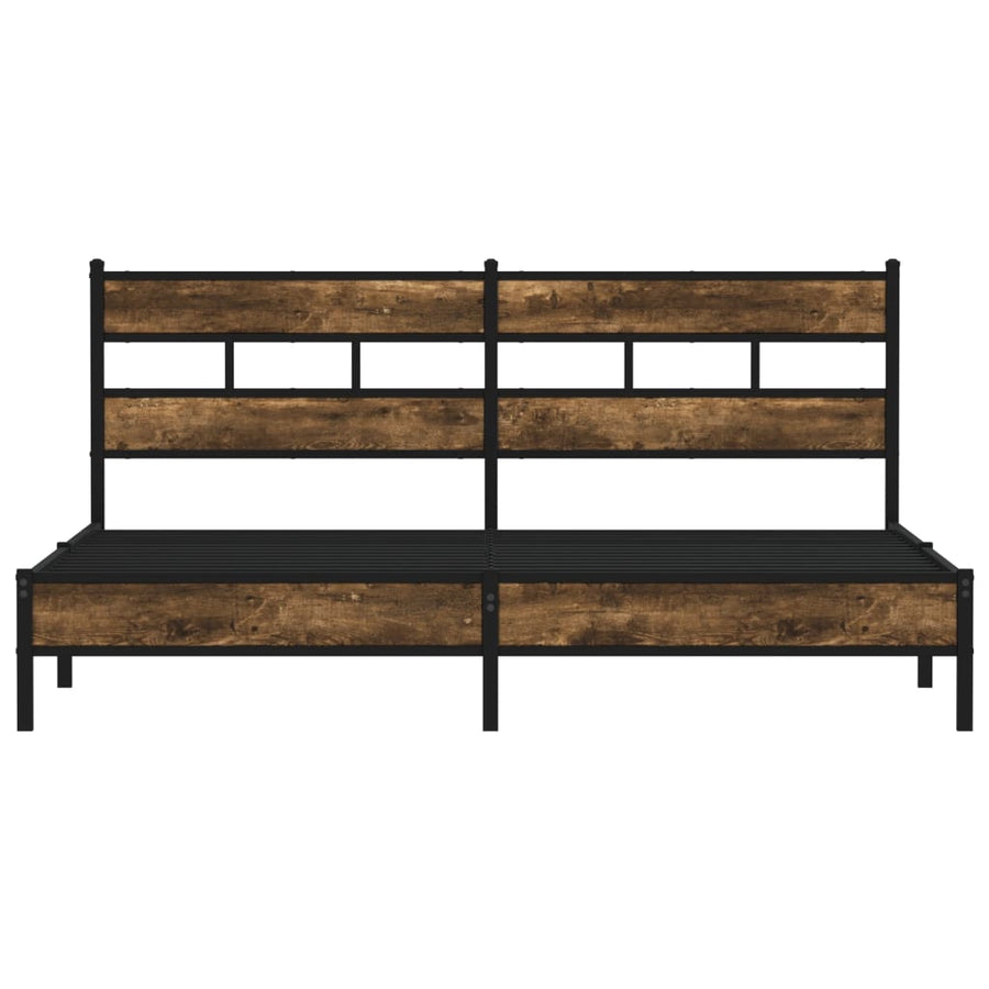Bedframe zonder matras metaal gerookt eikenkleurig 200x200 cm