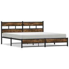 Bedframe zonder matras metaal gerookt eikenkleurig 180x200 cm