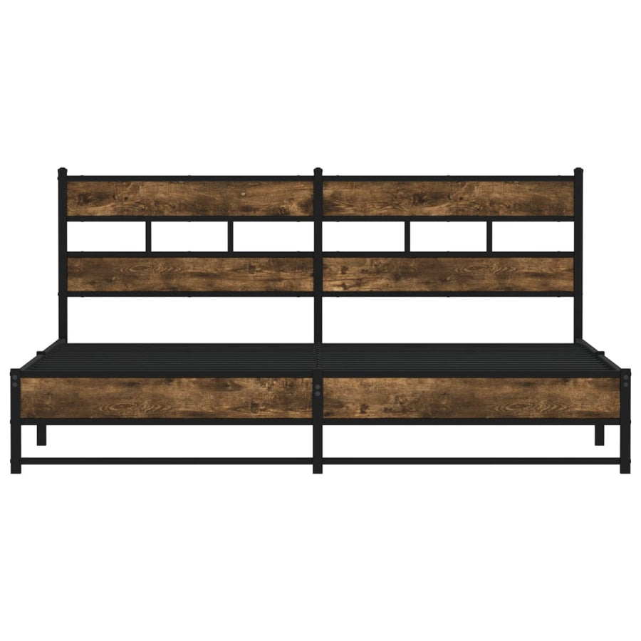 Bedframe zonder matras metaal gerookt eikenkleurig 180x200 cm
