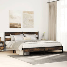 Bedframe zonder matras metaal gerookt eikenkleurig 180x200 cm