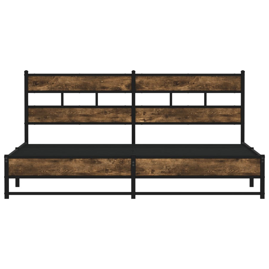 Bedframe zonder matras metaal gerookt eikenkleurig 183x213 cm
